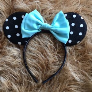 Blue bow Mickey ears